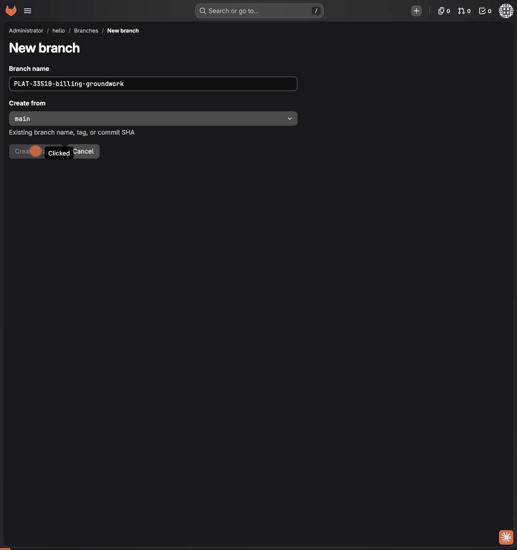 Animated demo of commits, branches and merge requests from self-managed GitLab appearing in Jira
